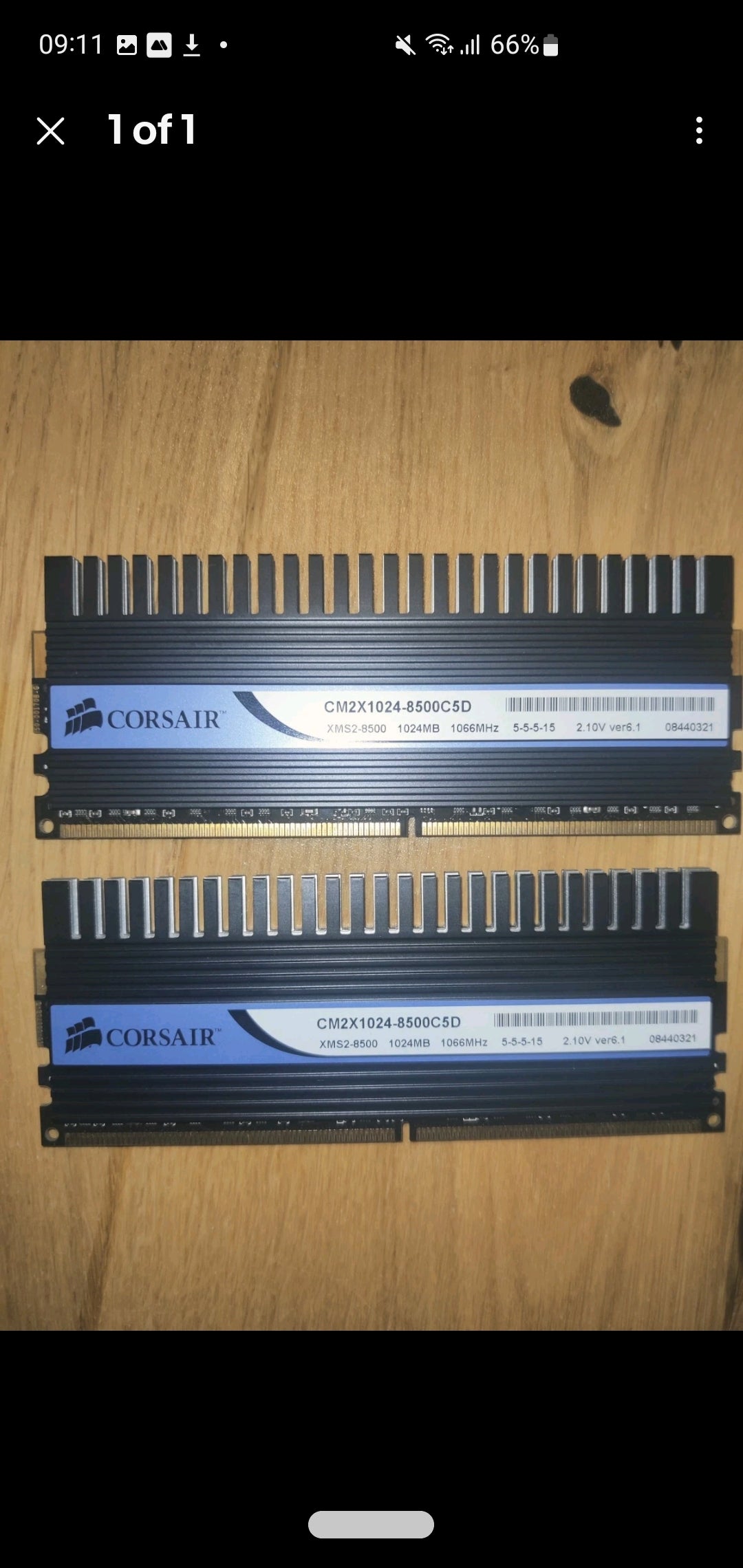 Corsair XMS2 2GB (2×1GB) DDR2 1066MHz PC2-8500 RAM